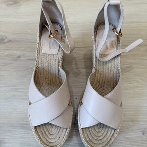 BRAND NEW TORY BURCH SELBY LEATHER PLATFORM WEDGES  NEVER WORN - SIZE 10